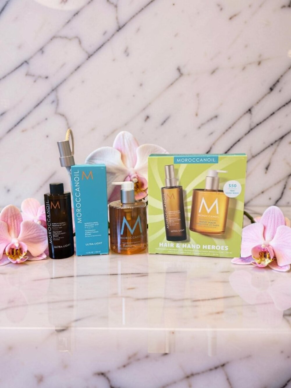Moroccanoil Hair & Hand Heroes Treatment Mist 3.4 oz & Hand Wash 12.2 oz